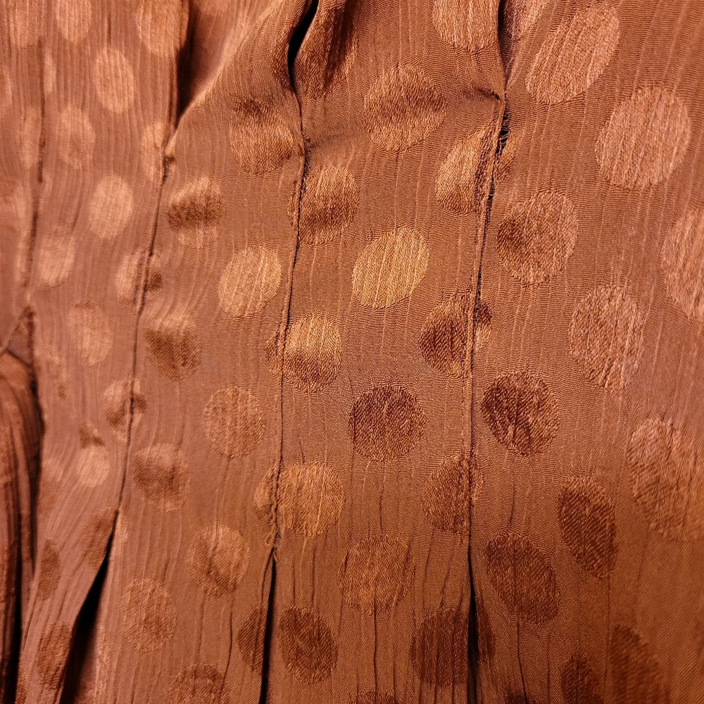 Women's Max Studio Burnt Orange Long Sleeve Flowy Blouse, Size Large - Picture 4 of 16